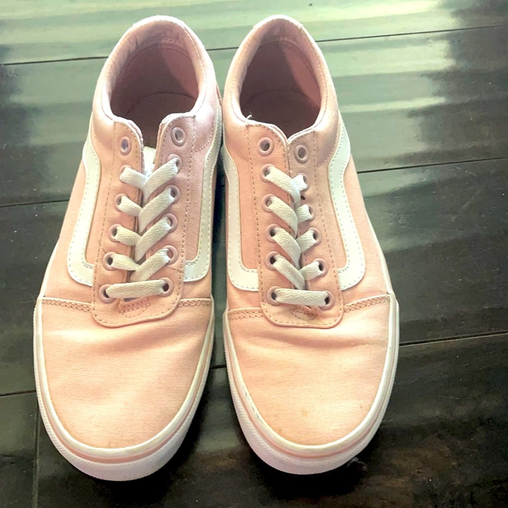 Vans size 7.5 pink and white